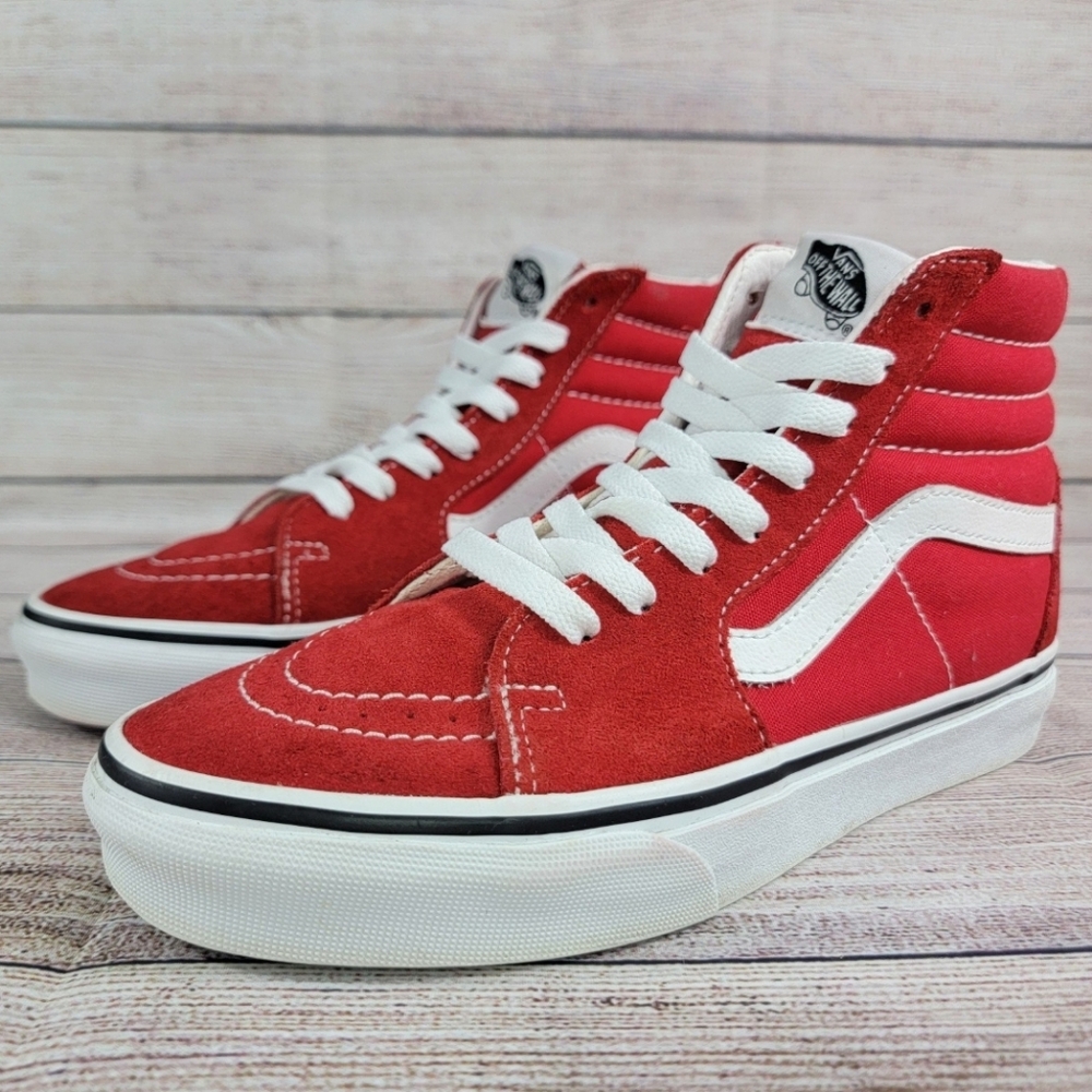 Vans Sk8-Hi Racing Red Sneakers Women's Size 6.5 Men's Size 5